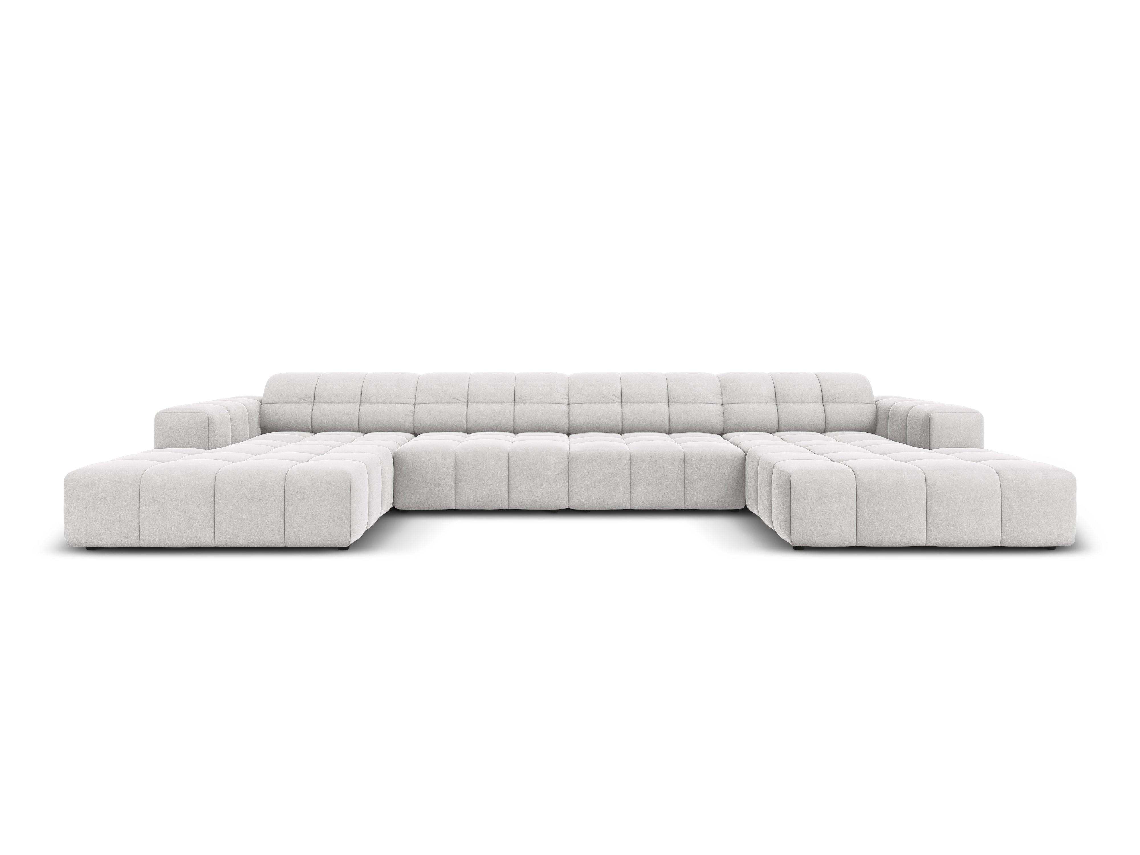 Velvet 6-seater panoramic sofa CHICAGO light grey Cosmopolitan Design Eye on Design