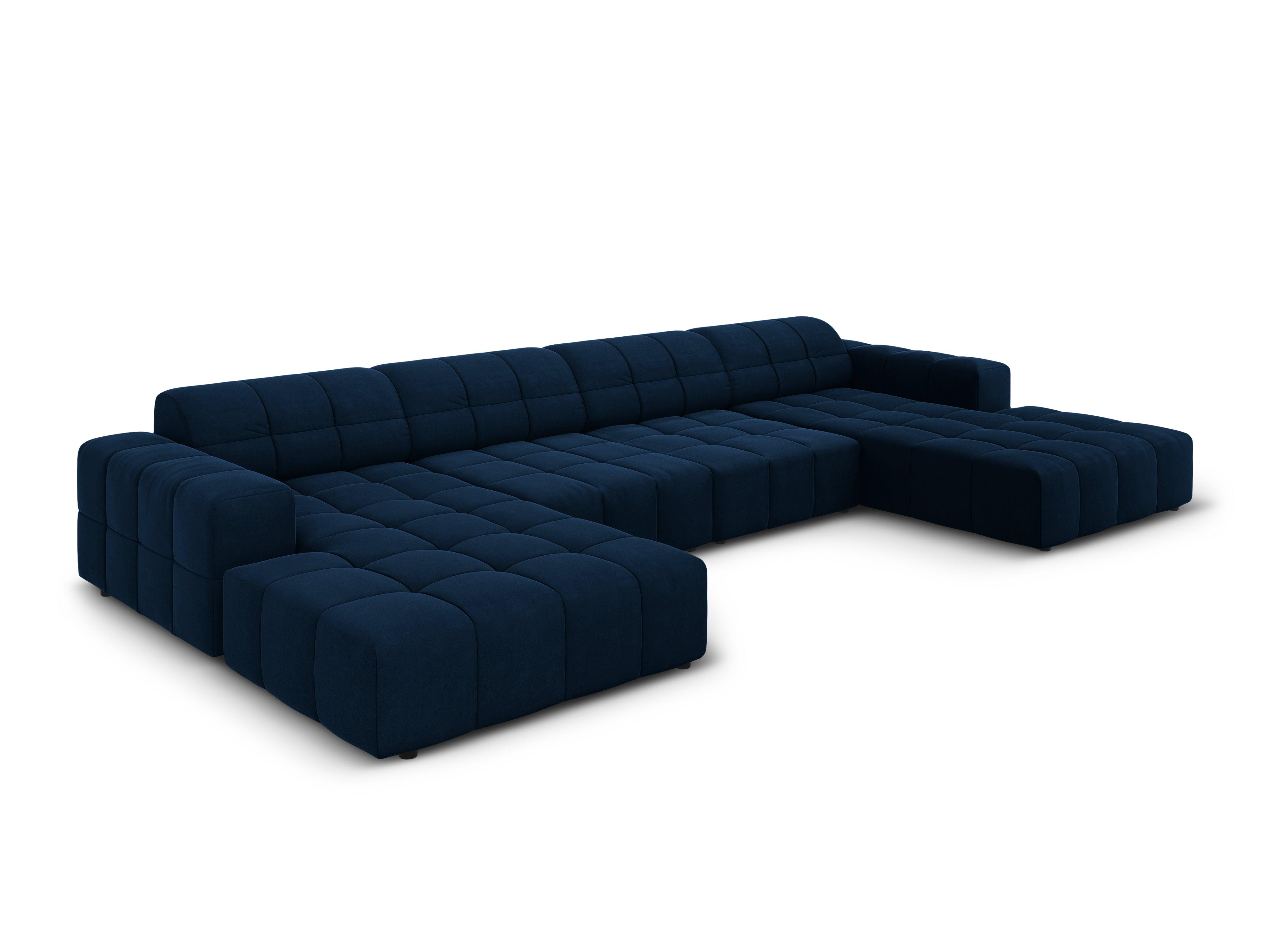 Panoramic velvet 6-seater sofa CHICAGO royal blue Cosmopolitan Design Eye on Design