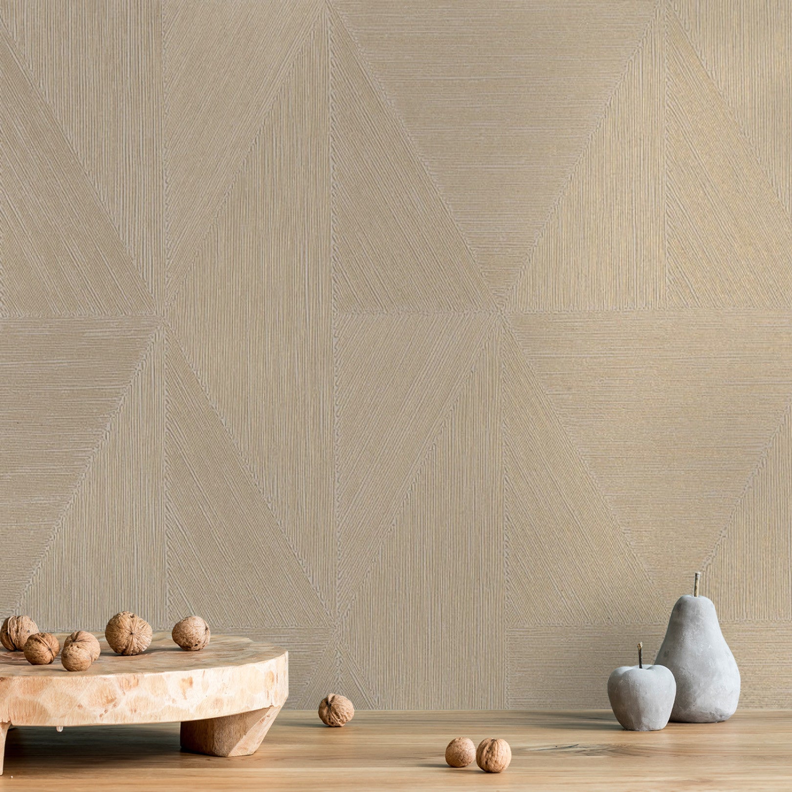 Metallic Wallpaper with Geometric Pattern PARANGON - WHITE/GOLD