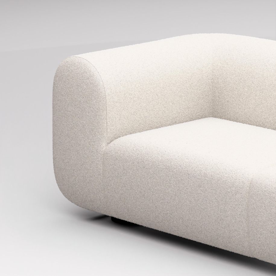 2.5-person sofa, upholstered plump