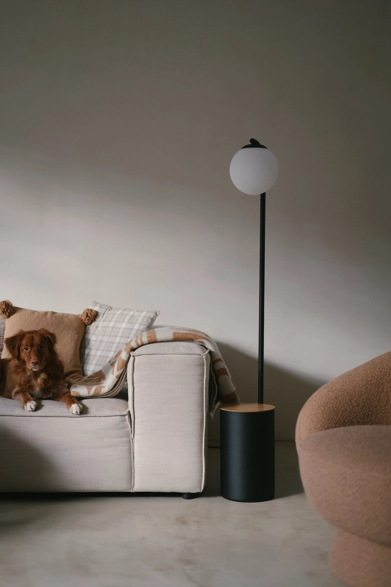 BOTANICA DECO XL black floor lamp with table