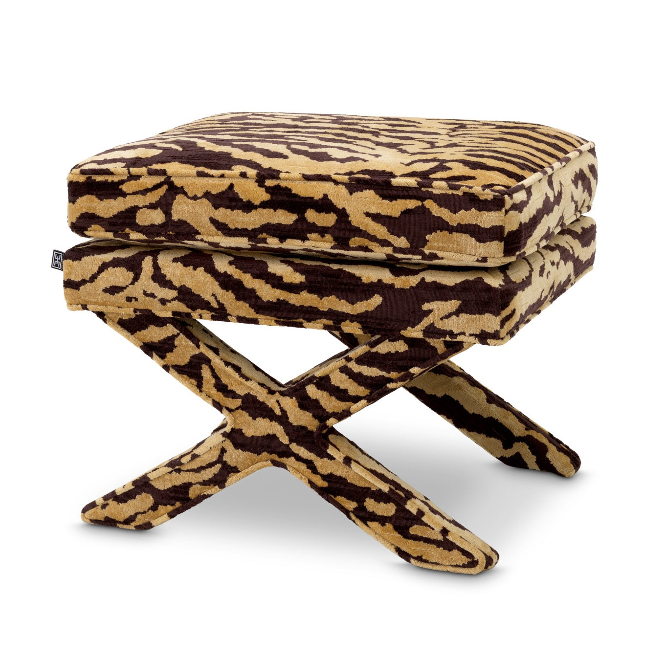 Hocker CORDOBA in braunem Tigerdesign