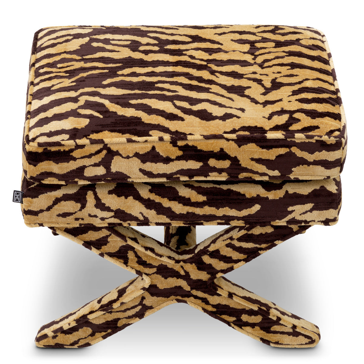 Hocker CORDOBA in braunem Tigerdesign