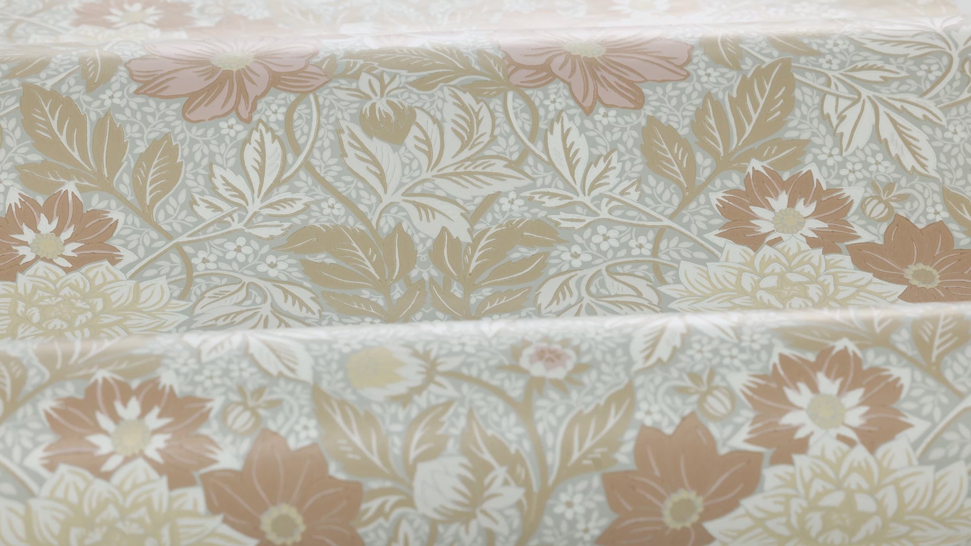 Vlies-Tapete mit Pflanzenmuster DAHLIA GARDEN in Blau mit Beige