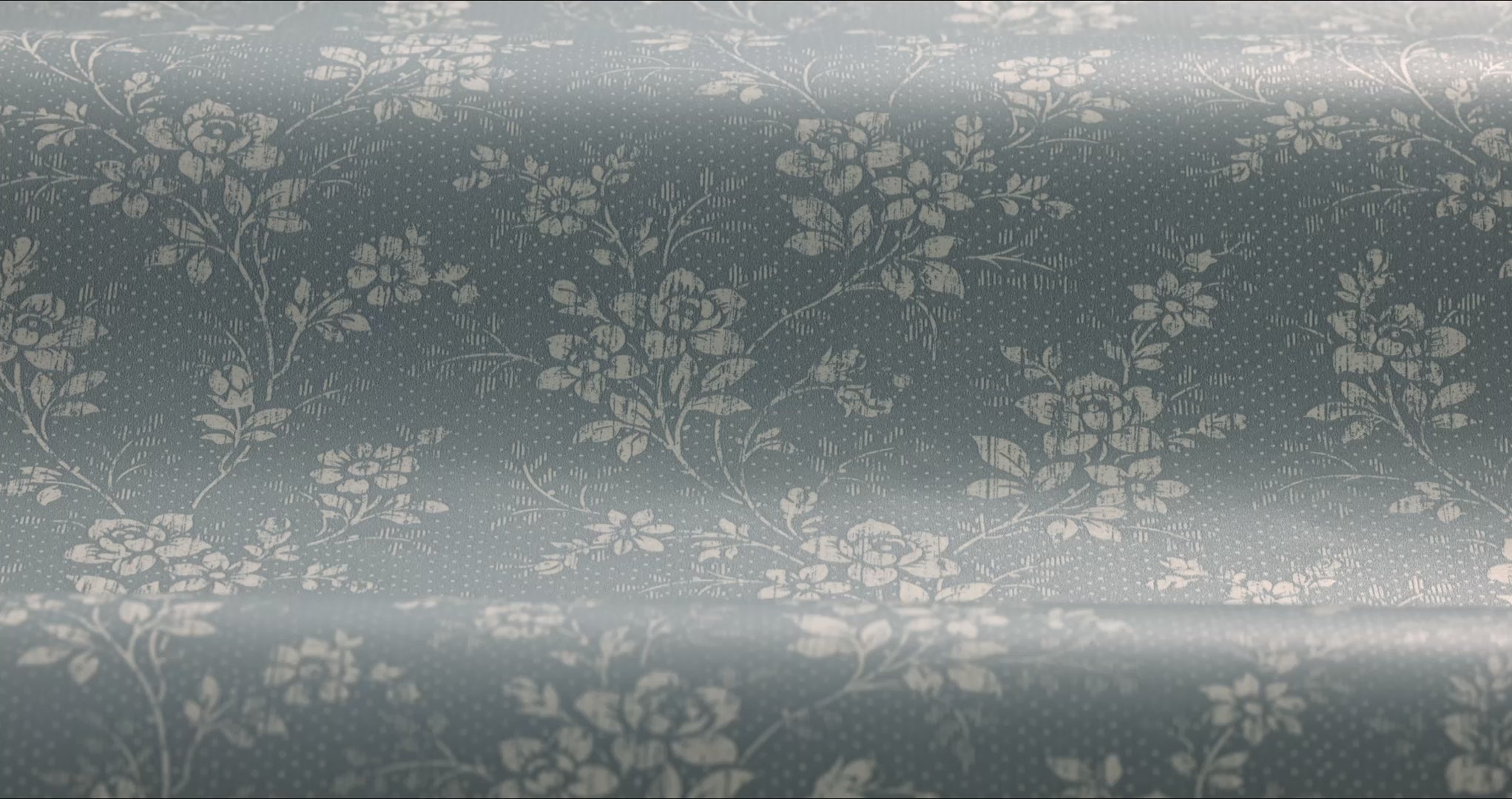 Tapete mit floralem Blumenmuster HIP ROSE hellblau mit beige