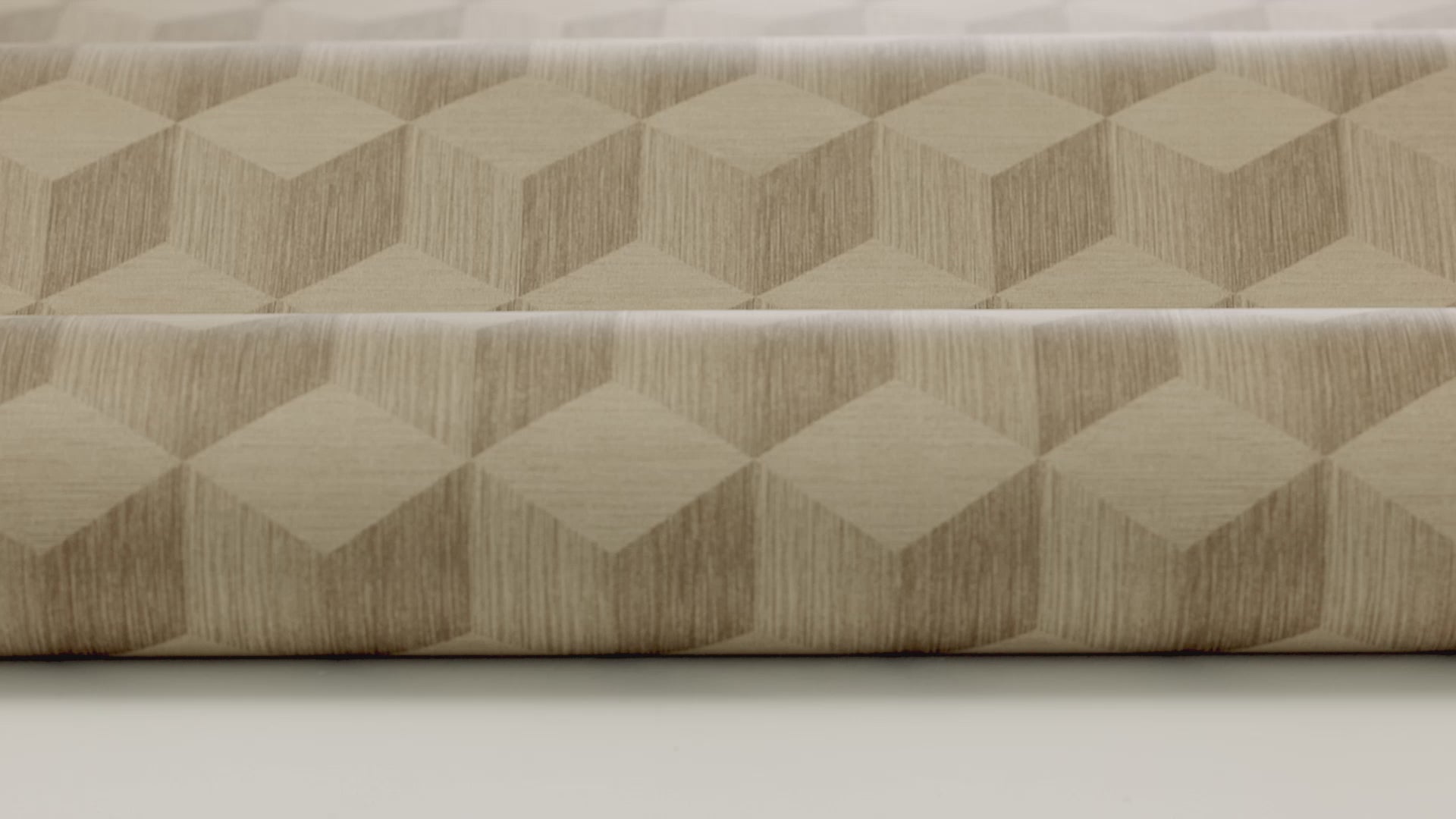 Vlies-Tapete mit geometrischem Muster CUBE in Dunkelbeige