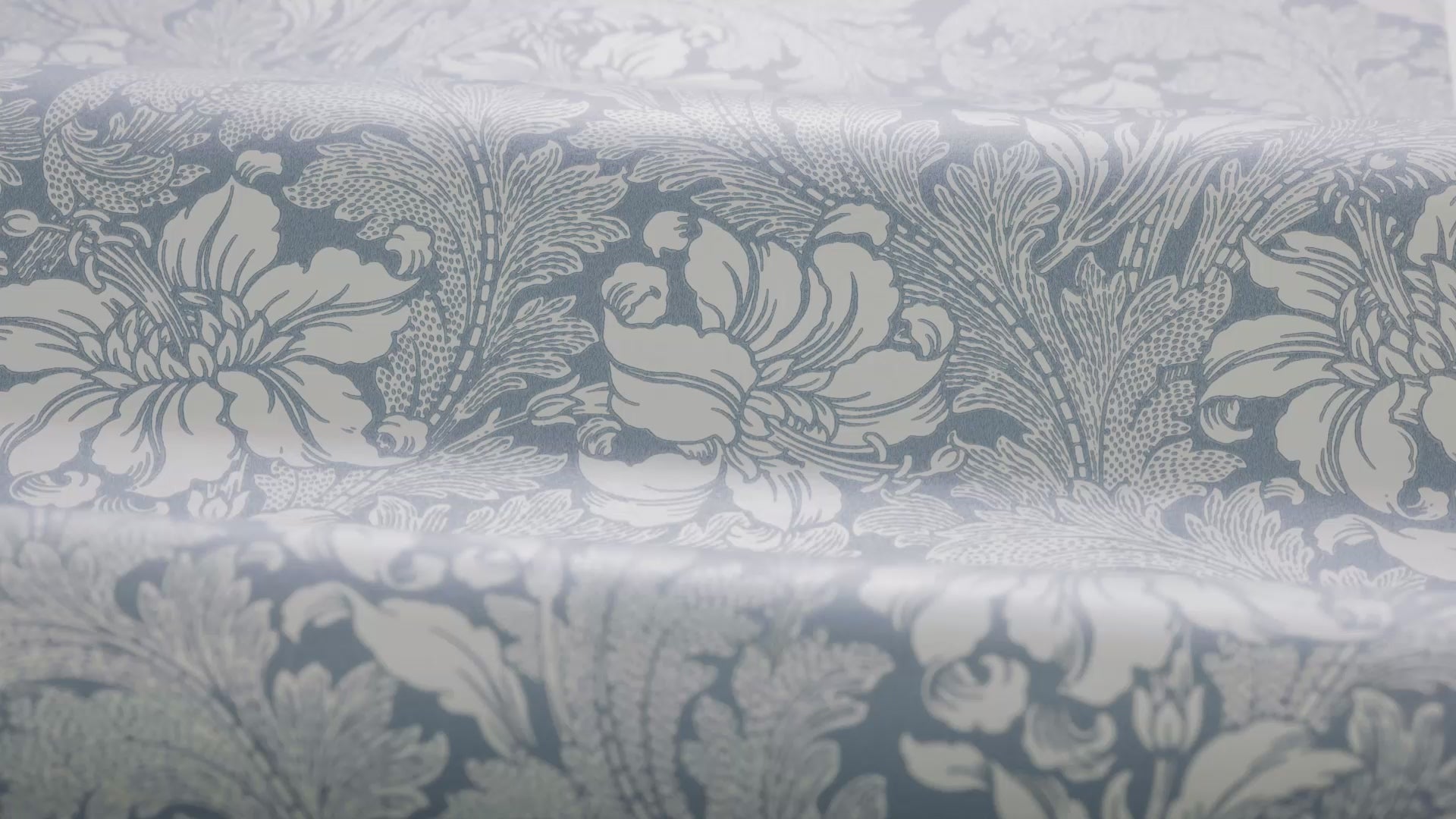 Vlies-Tapete mit pflanzlichem Muster ACANTHUS in Blau