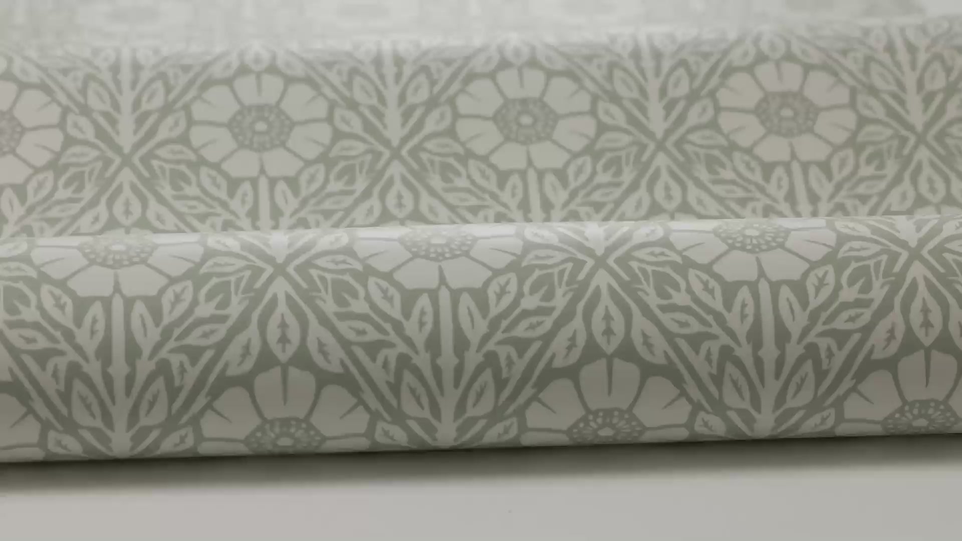 Tapete mit pflanzlichem Muster in Blumen NYPONROS grün mit weiß