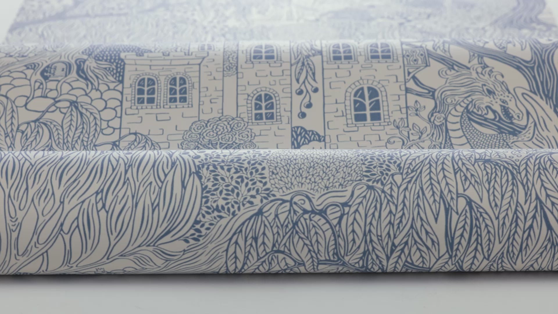 Children's wallpaper with a fairy tale theme KINGDOM OF THE WILLOW blue
