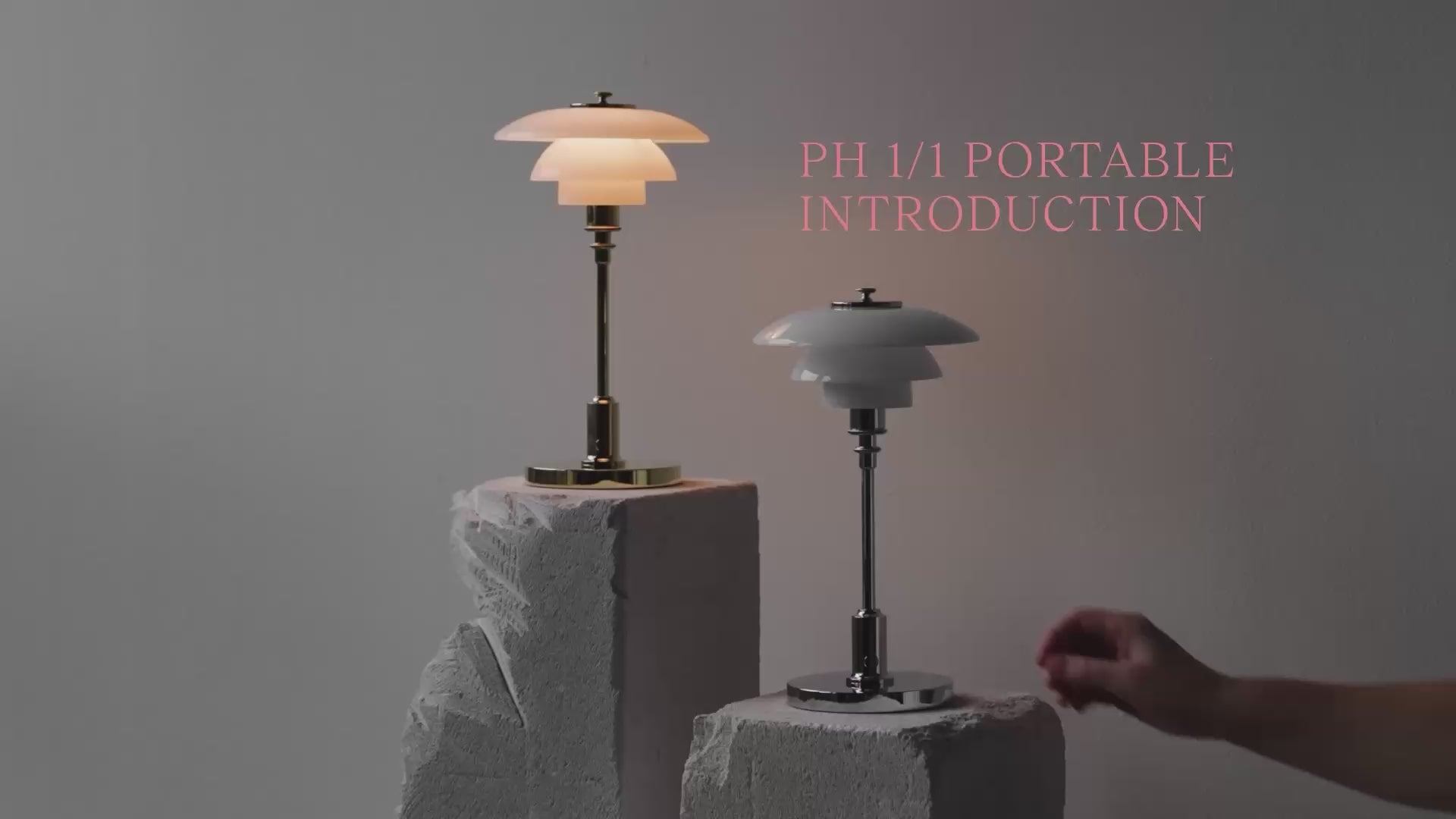 Lampa przenośna PH 1/1 biały z chromowaną podstawą