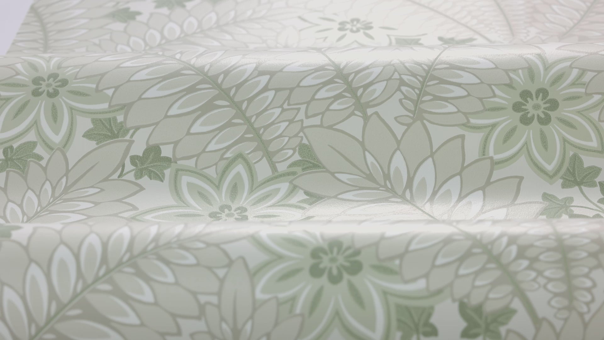 Tapete mit Pflanzenmotiv HIDDEN IVY beige mit grünem Blattwerk