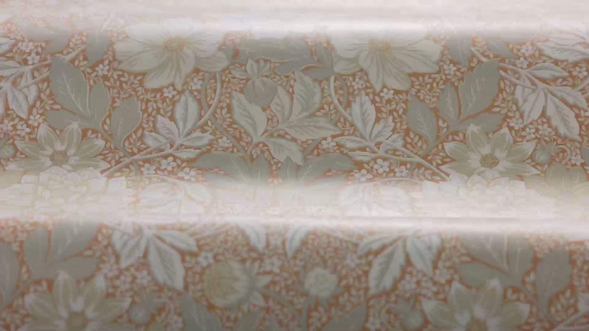 Vlies-Tapete mit Pflanzenmuster DAHLIA GARDEN Terrakotta mit warmem Weiß