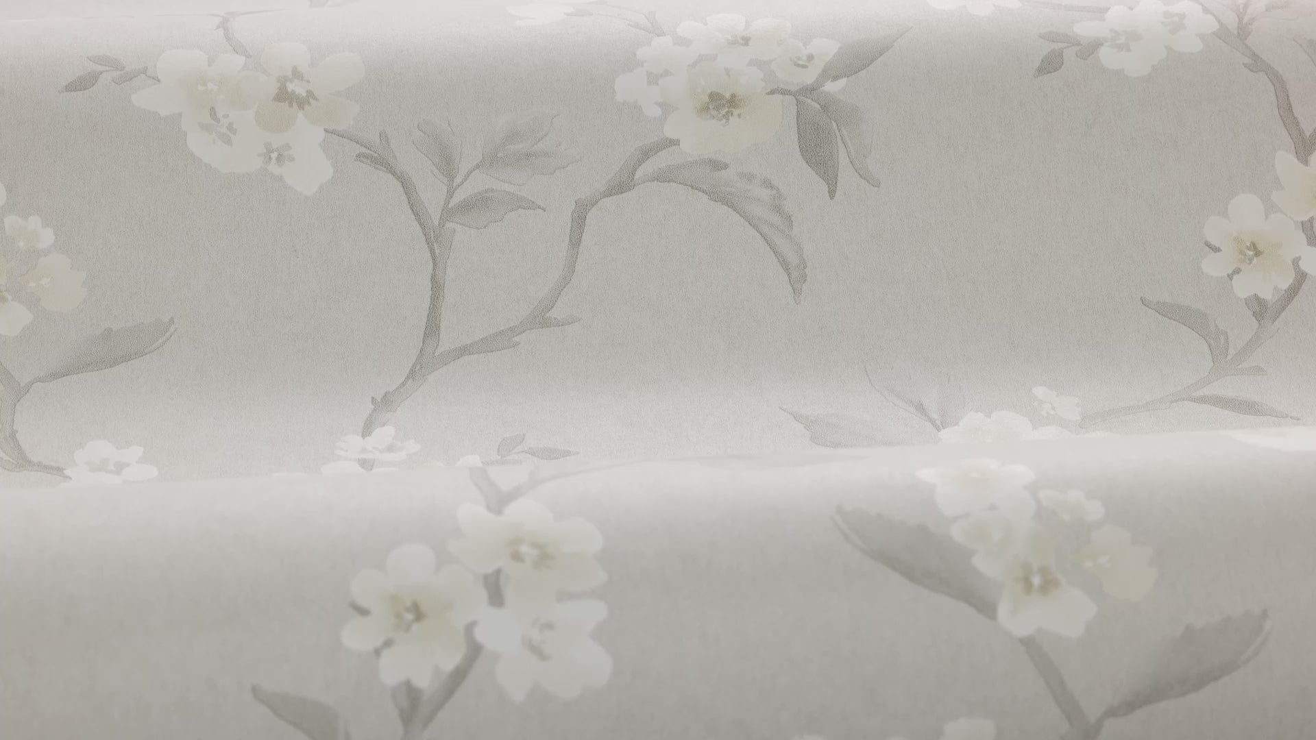 Non-woven paper wallpaper with a floral pattern MARIE gray with cream