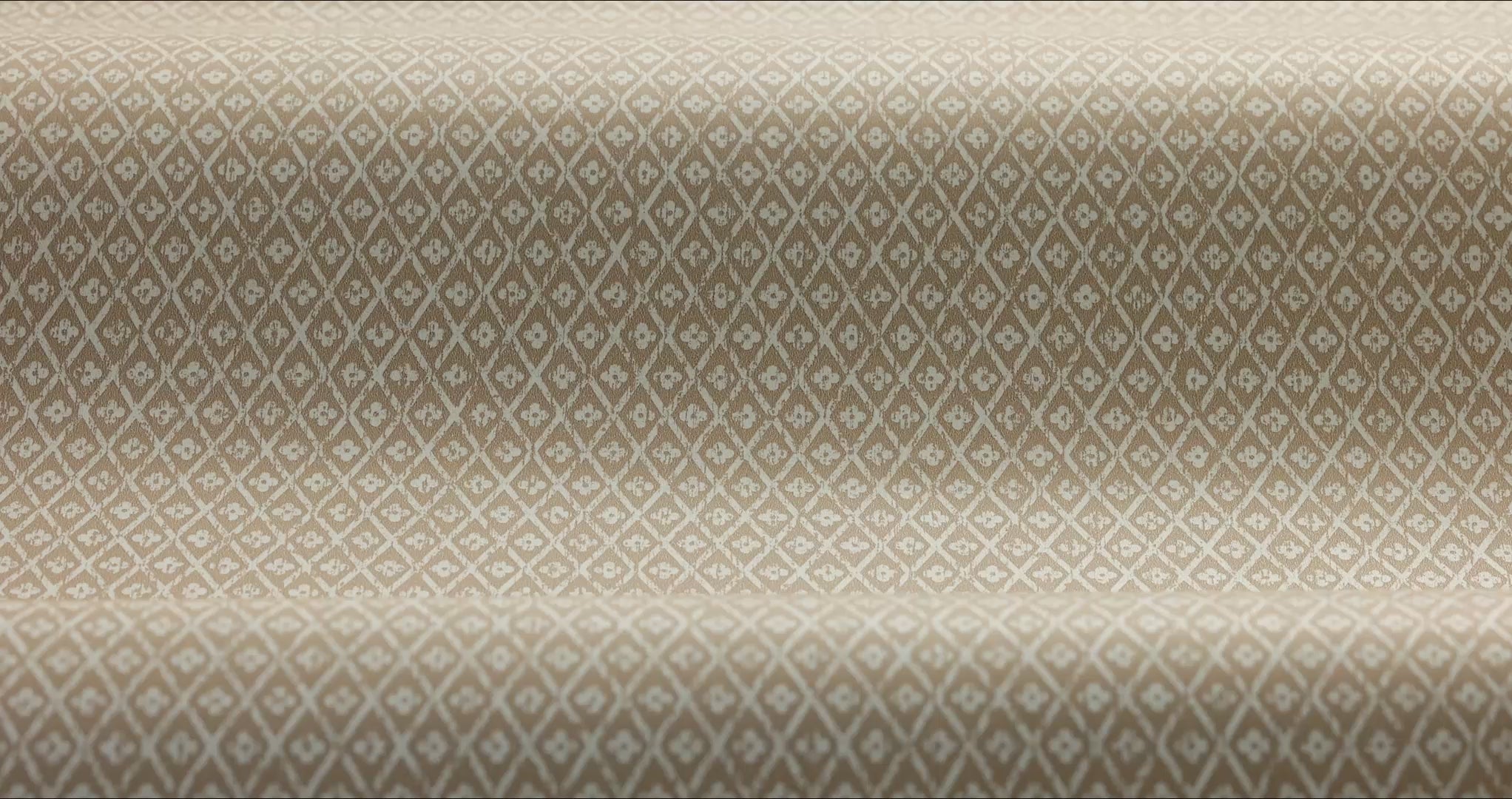 Tapete mit geometrischem Muster WILLOWHERB braun mit weißem