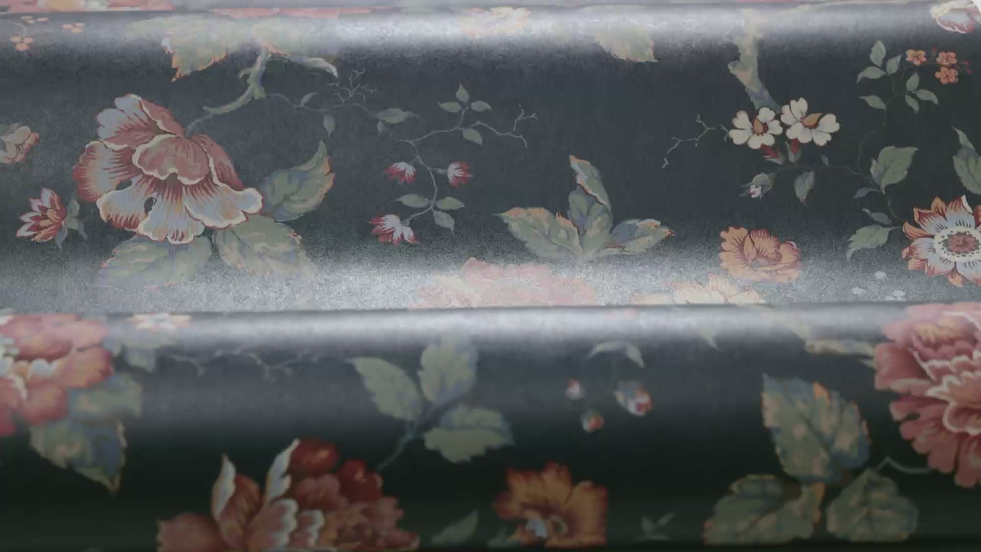 Tapete mit Pflanzenmotiv ROSENTRAD in Granatblau