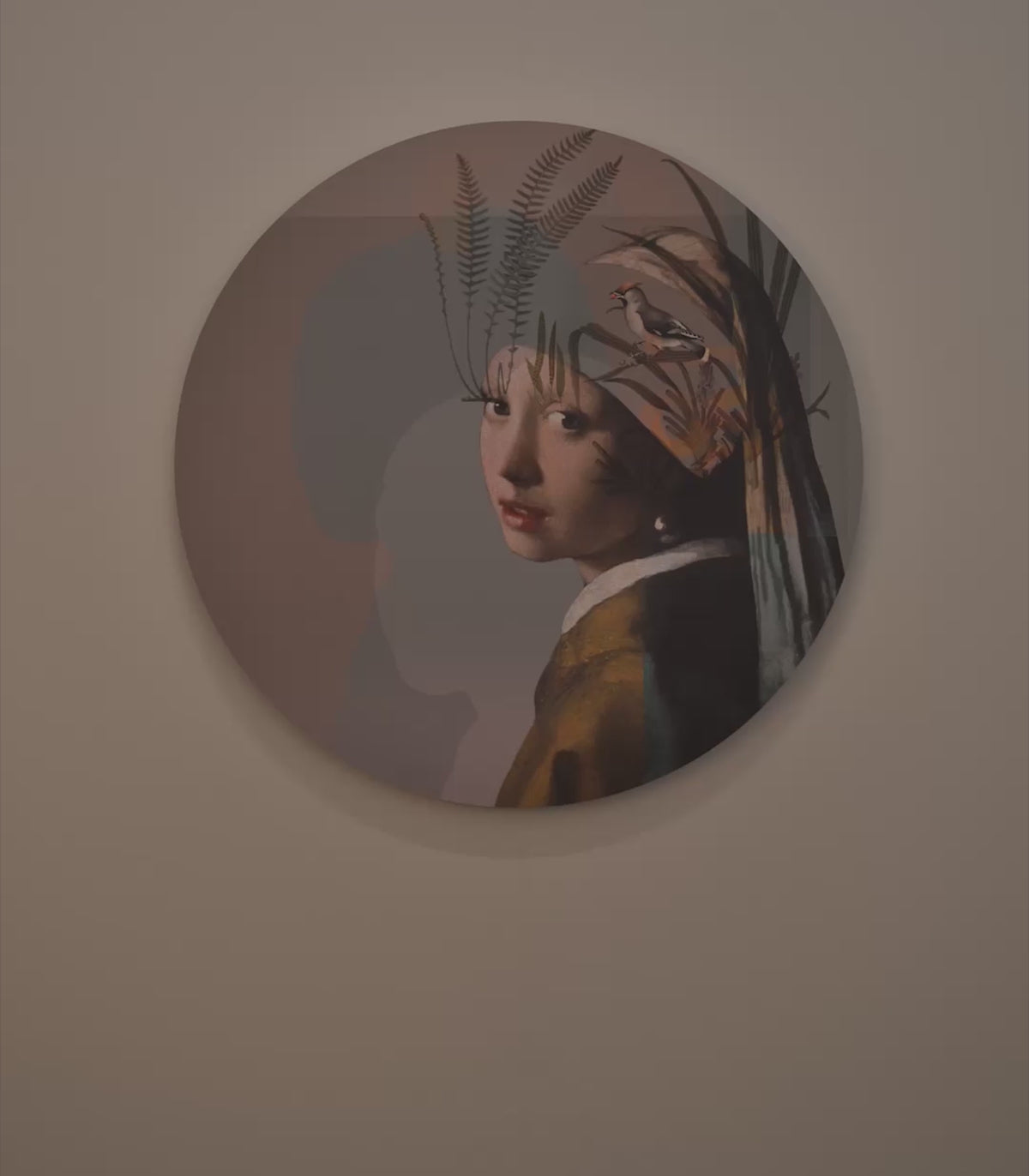 Wandleuchte DOTS LIGHTING - NATURE GIRL MIT DER PERLE beige mit grün