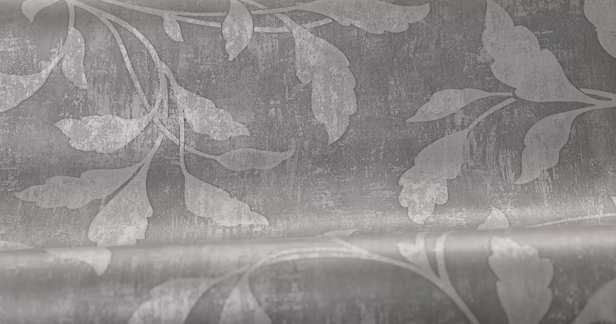 Vlies-Tapete mit pflanzlichem Muster ROSEWOOD NIGHT grau