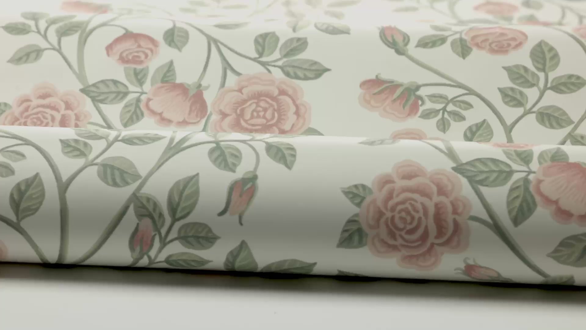 Tapete mit pflanzlichem Blumenmotiv ELSA beige mit Rosa