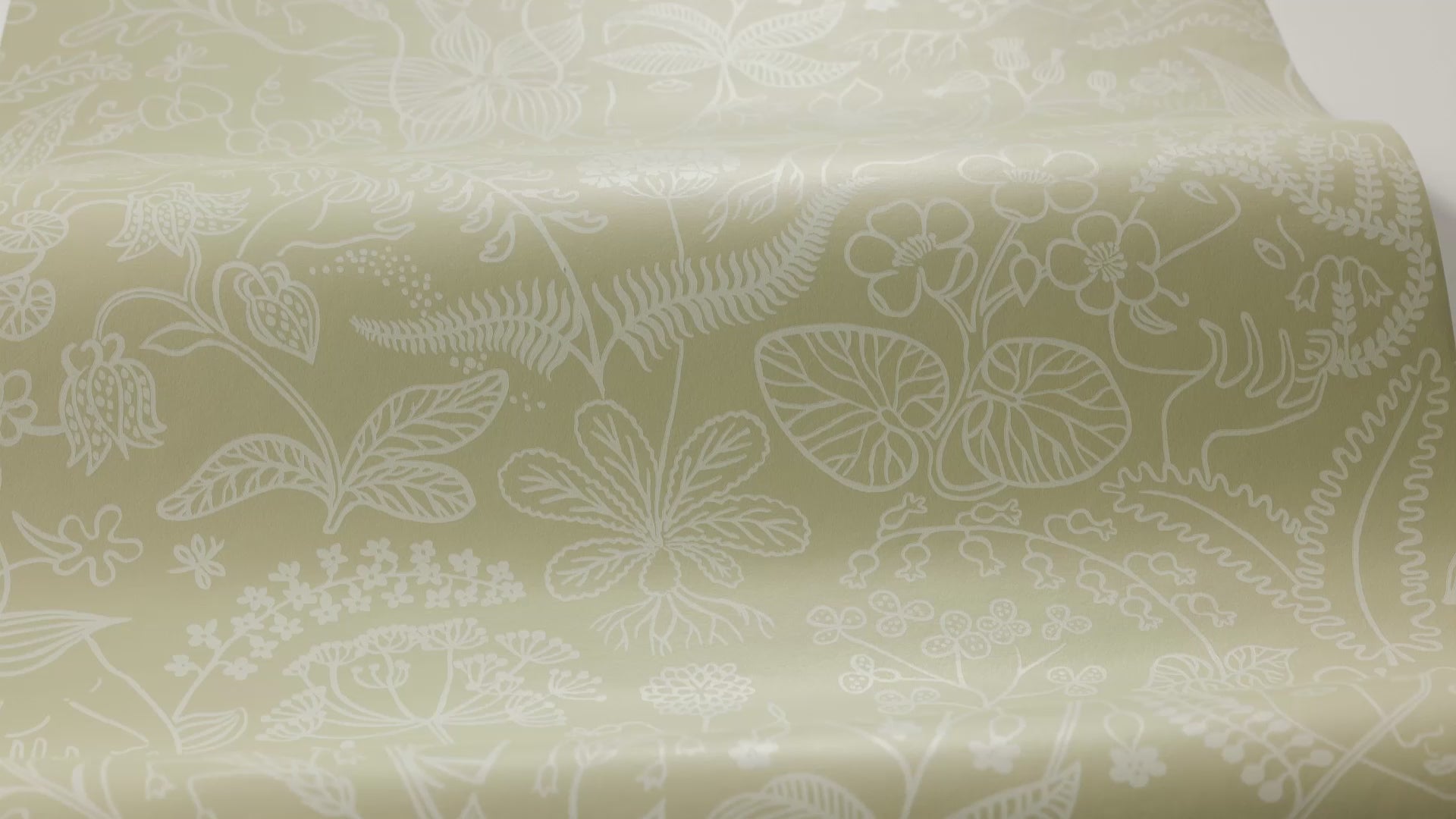 Tapete mit floralem Muster aus Blumen und Blättern GRAZIA sandbeige