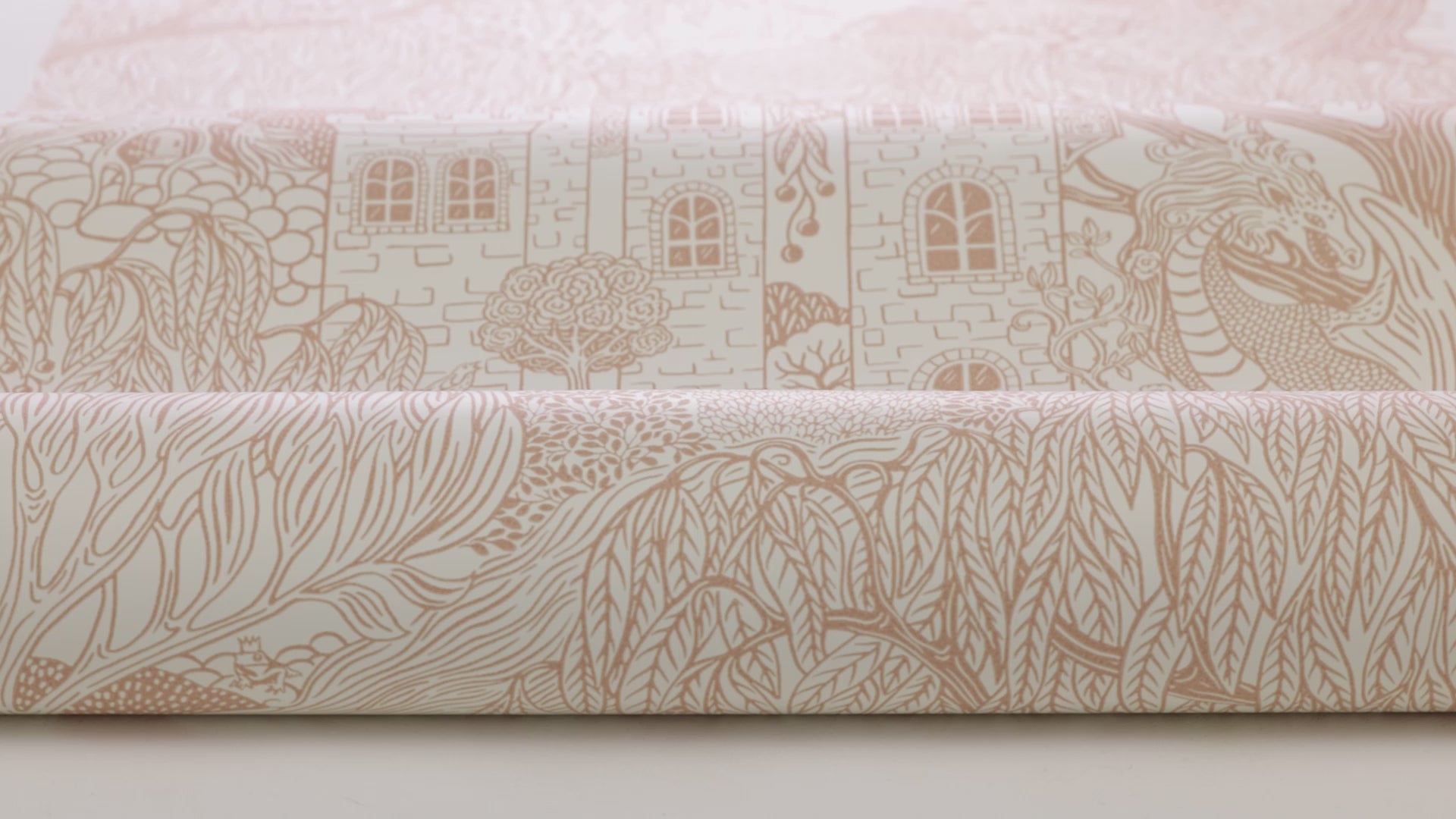 Children's wallpaper with a fairy tale theme KINGDOM OF THE WILLOW pink
