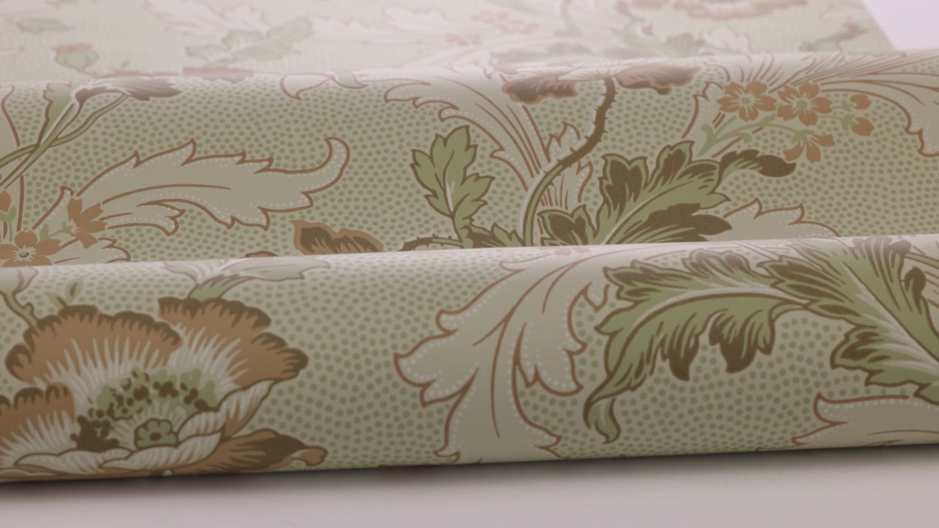 Vlies-Tapete mit pflanzlichem Muster GÖTEBORG beige mit grünem Akzent