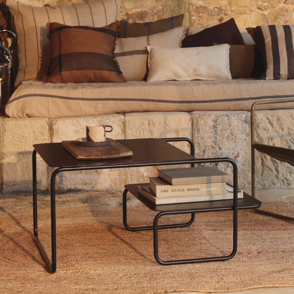 Level black coffee table