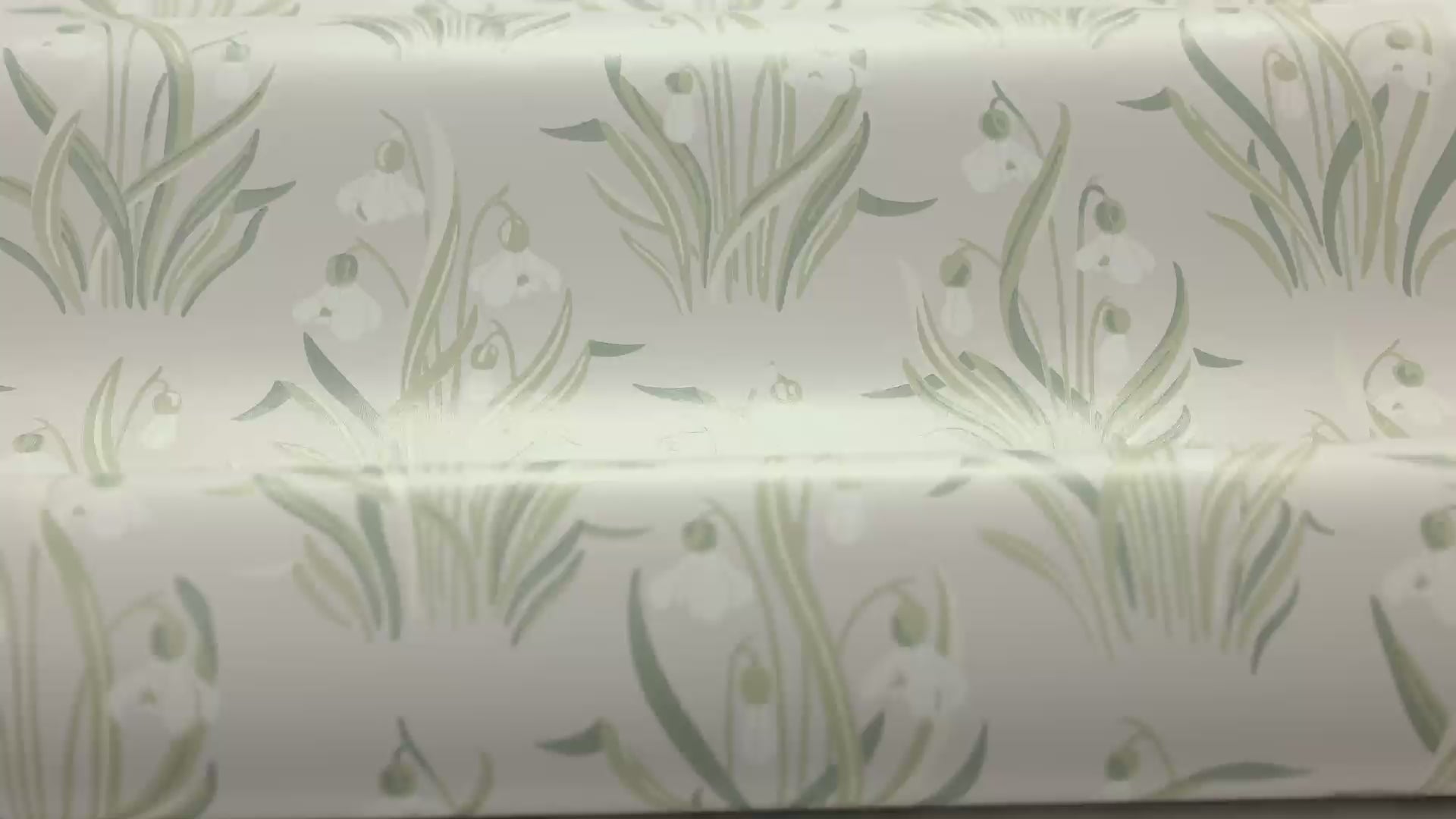 Tapete mit pflanzlichem Blumenmotiv SNODROPPE beige mit grün