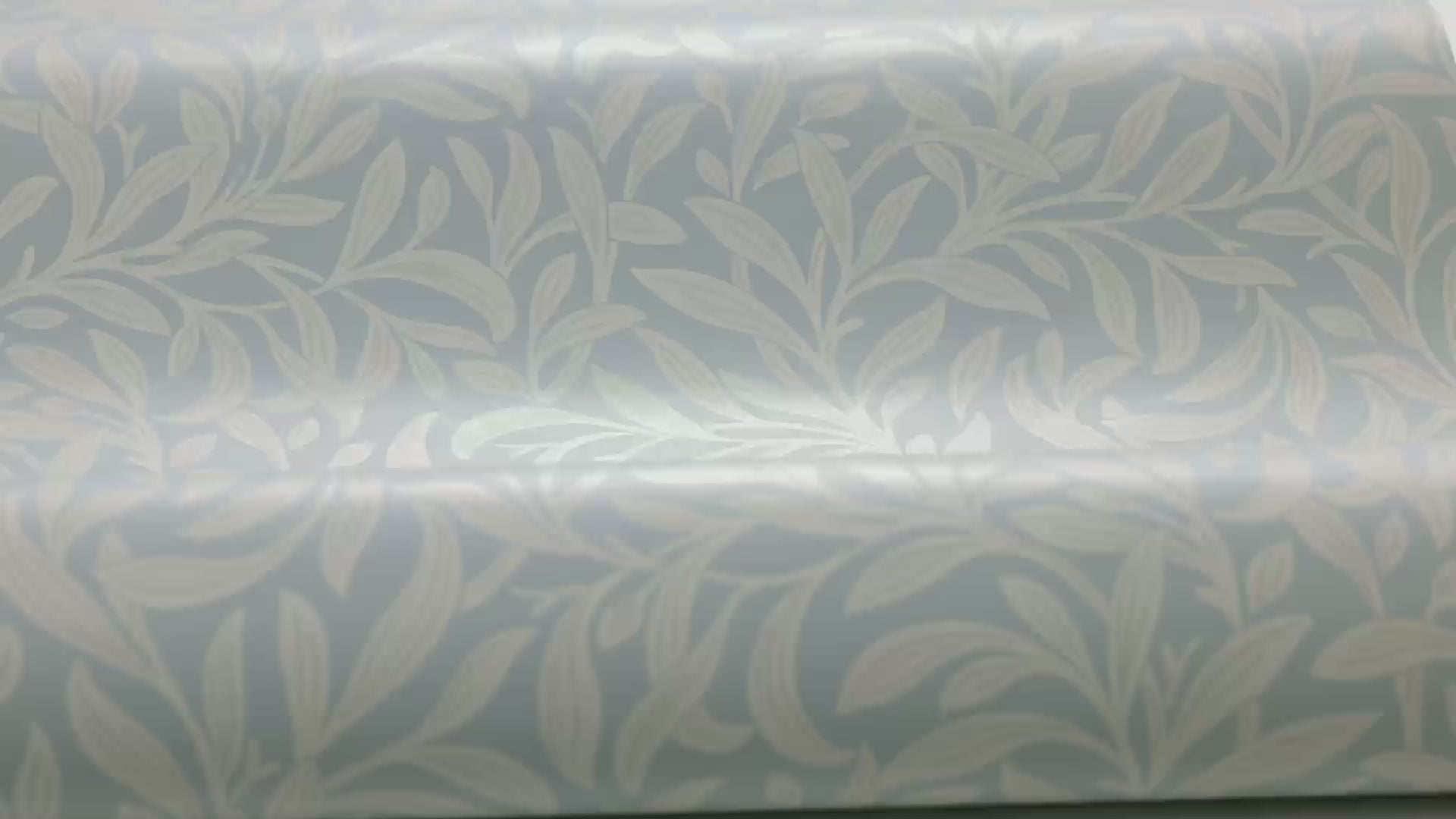 Tapete mit Pflanzenmotiv in Blättern VINTERGRONA himmelblau mit beige