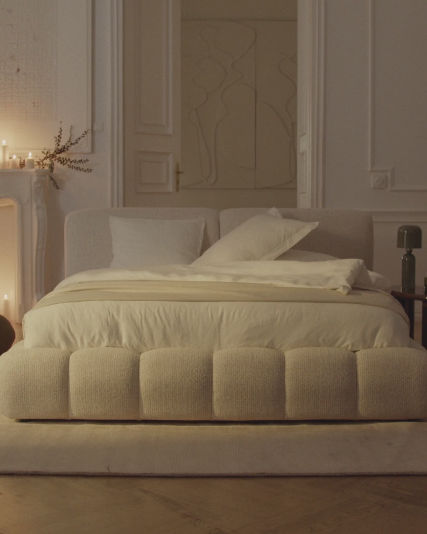 Bett SOLANGE hellbeige Melange