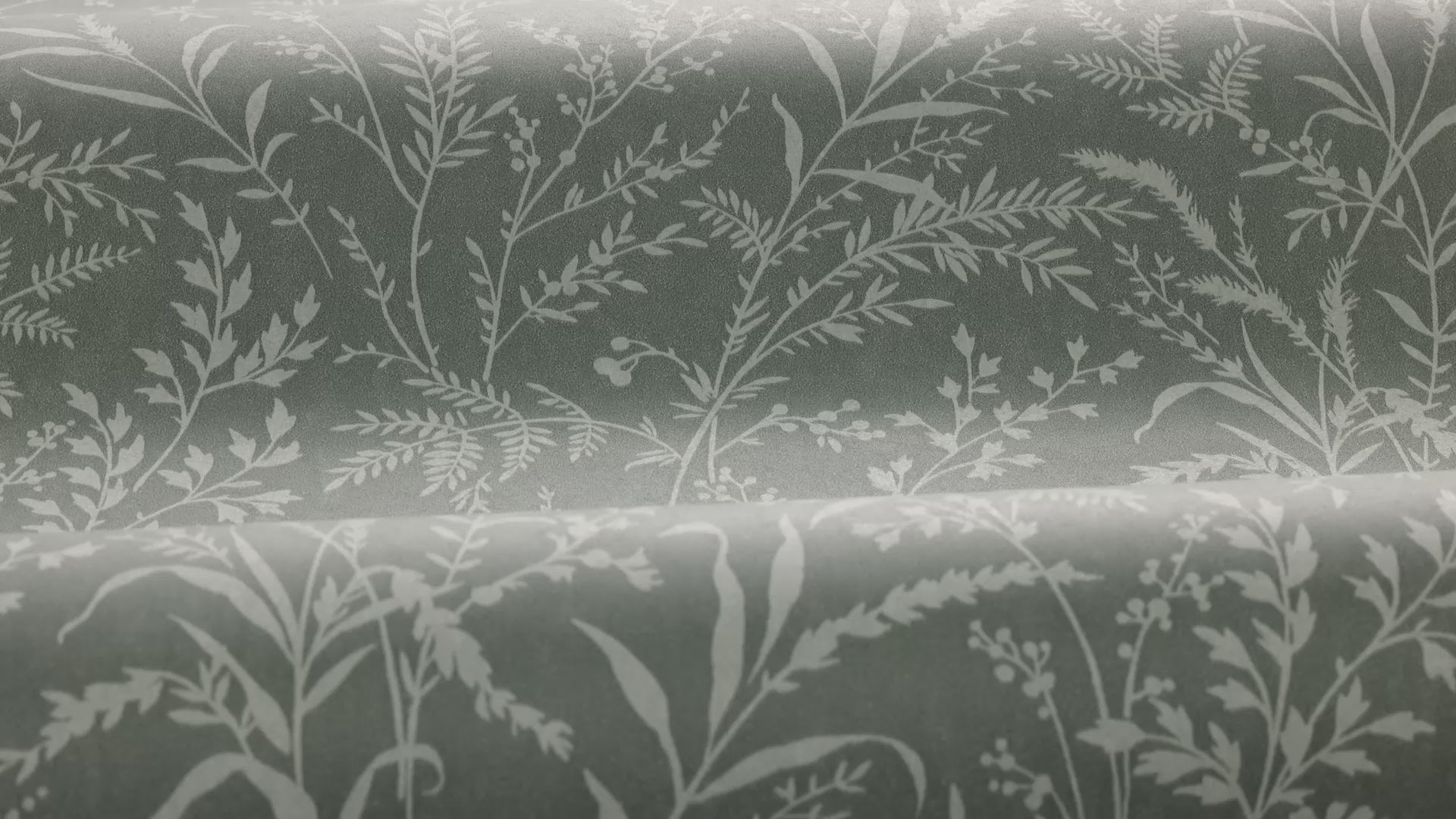 Non-woven paper wallpaper with a floral pattern FLORIAN green