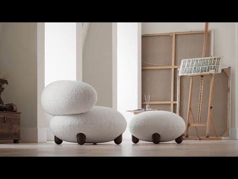 Sofa FLOCK gepolstert mit Holzgestell