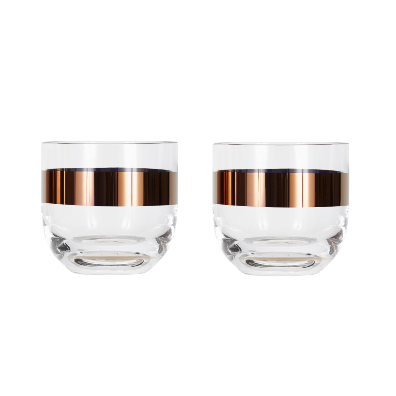 Set of whiskey glasses copper tank