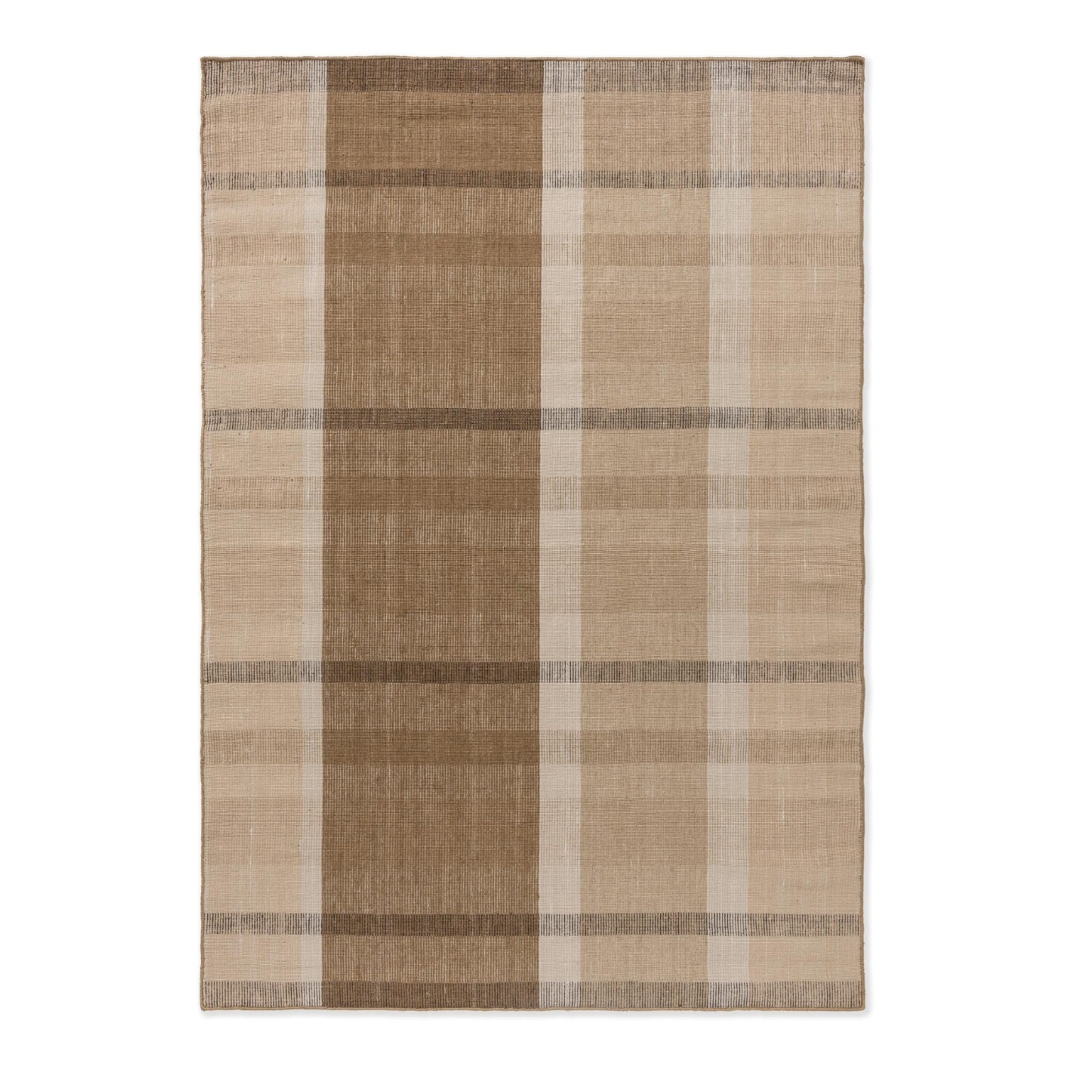 Outdoor Teppich Zona Block Stripe & Check Brown-Bege