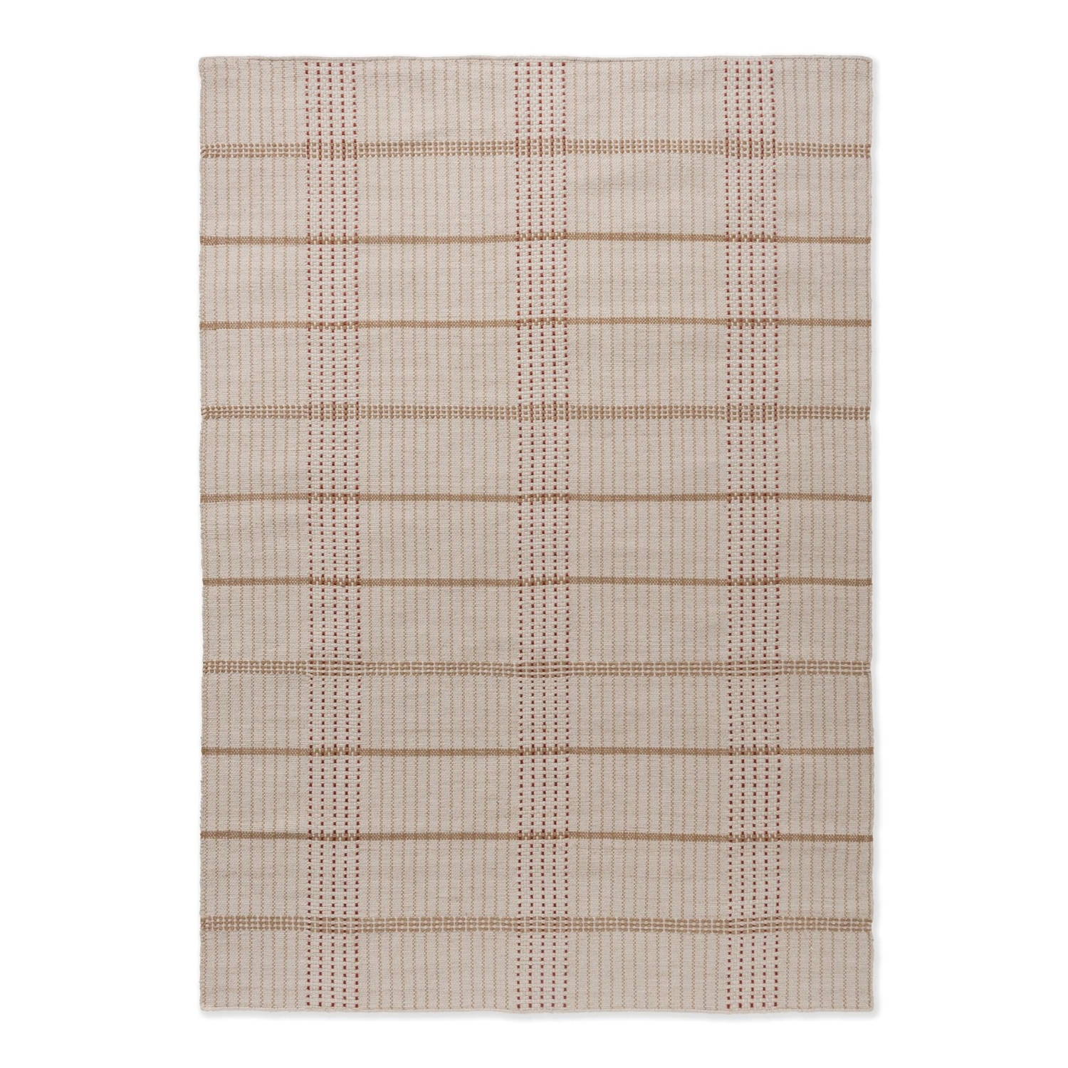 Outdoor rug of stitch beige-orange