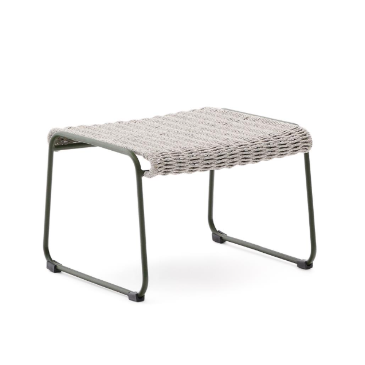 Maurina gray external footrest with a green steel base