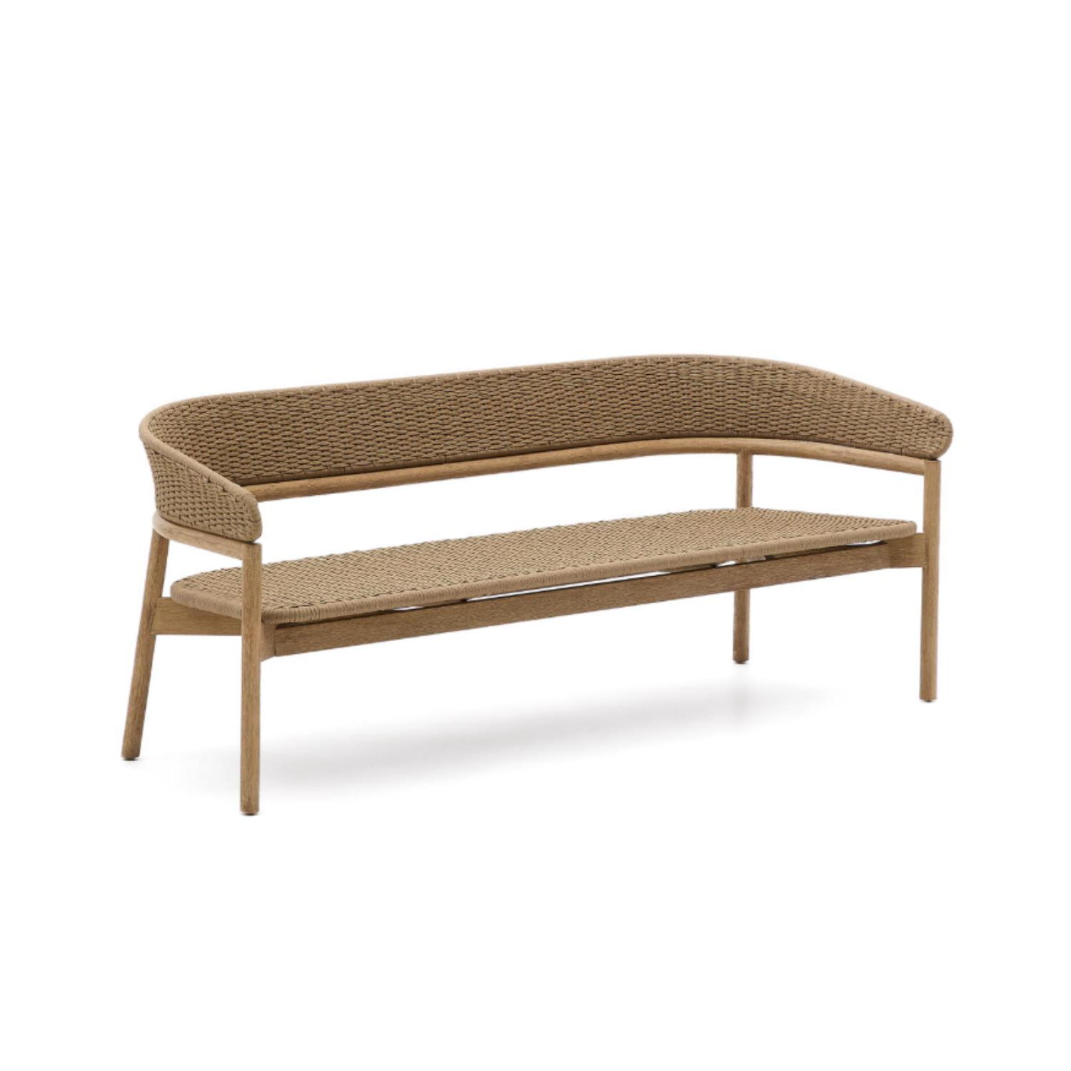 Arinella external sofa solid acacia wood with a beige rope