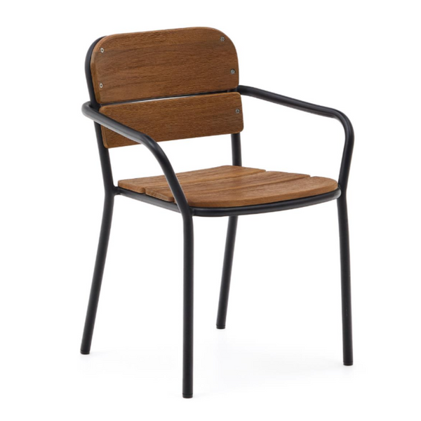 External chair algueret solid wood eucalyptus