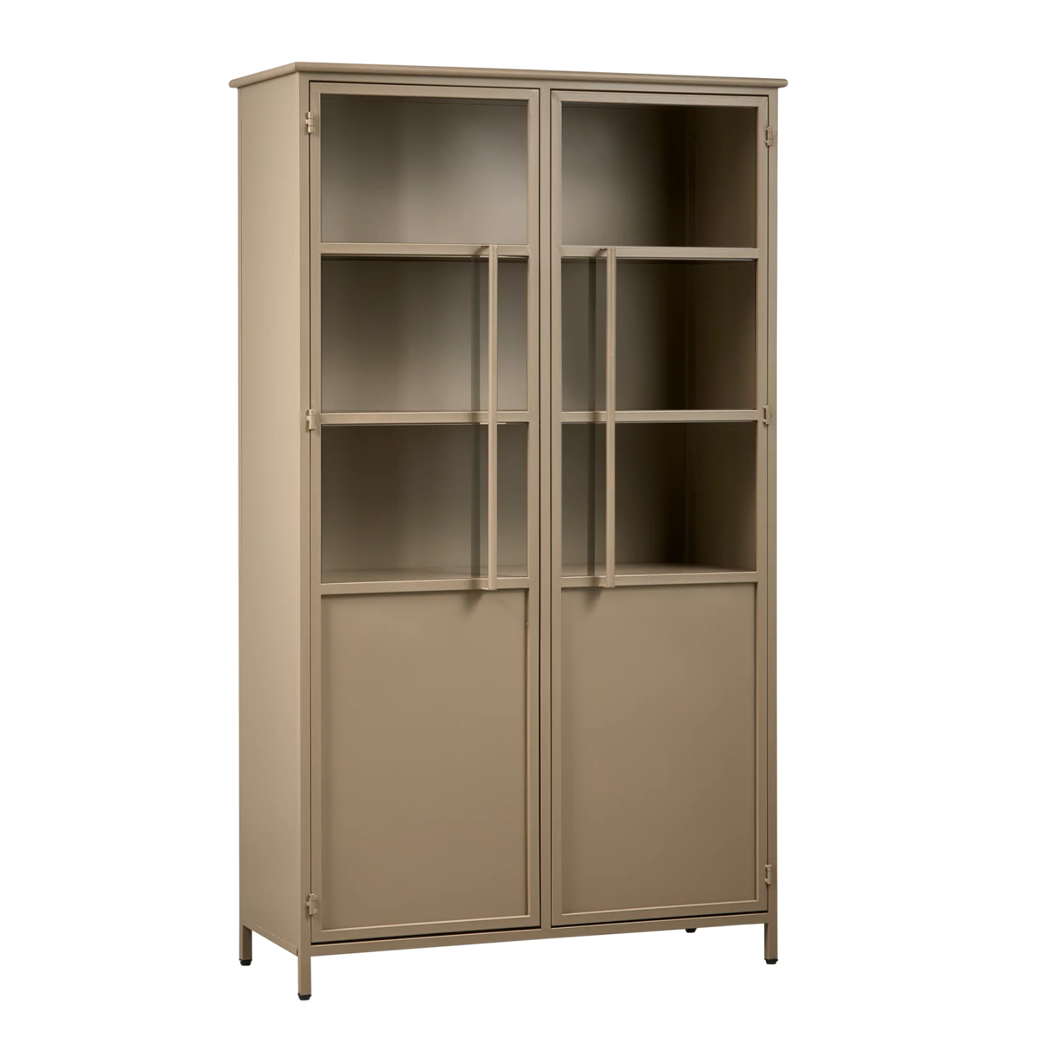 Exhibit cabinet metal khaki