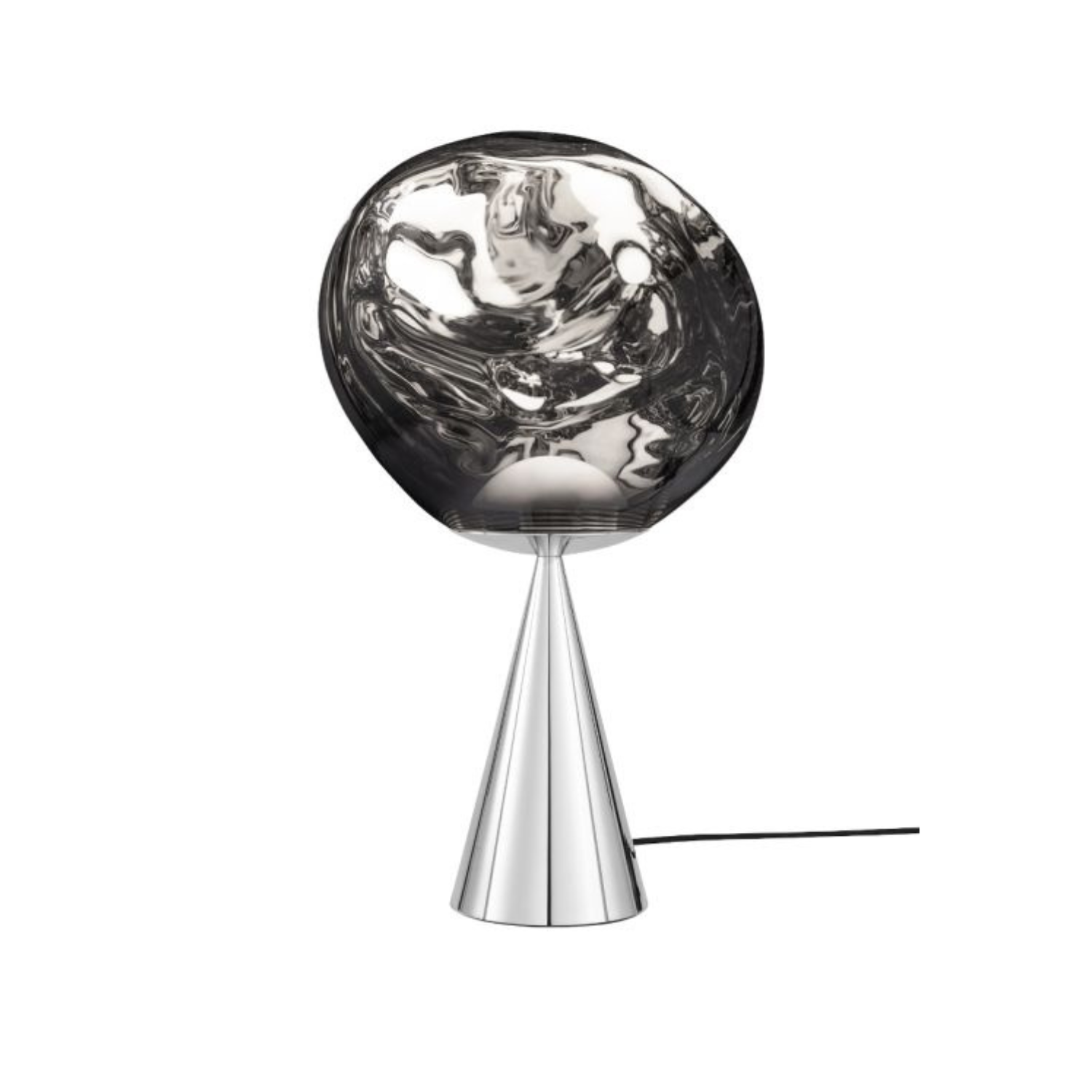 Melt Silver table lamp with a silver base