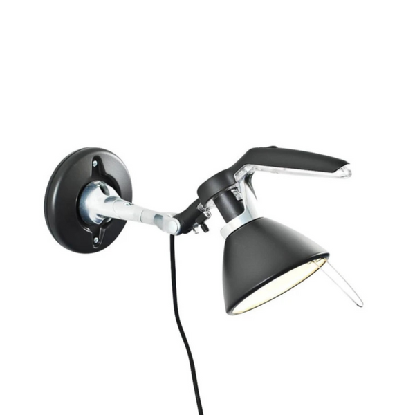 Schwarze Wandlampe Fortebraccio