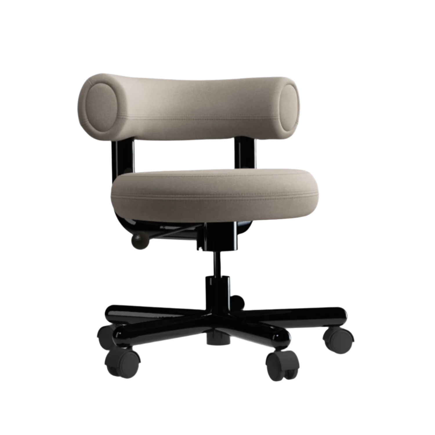 Fat upholstered office chair black base