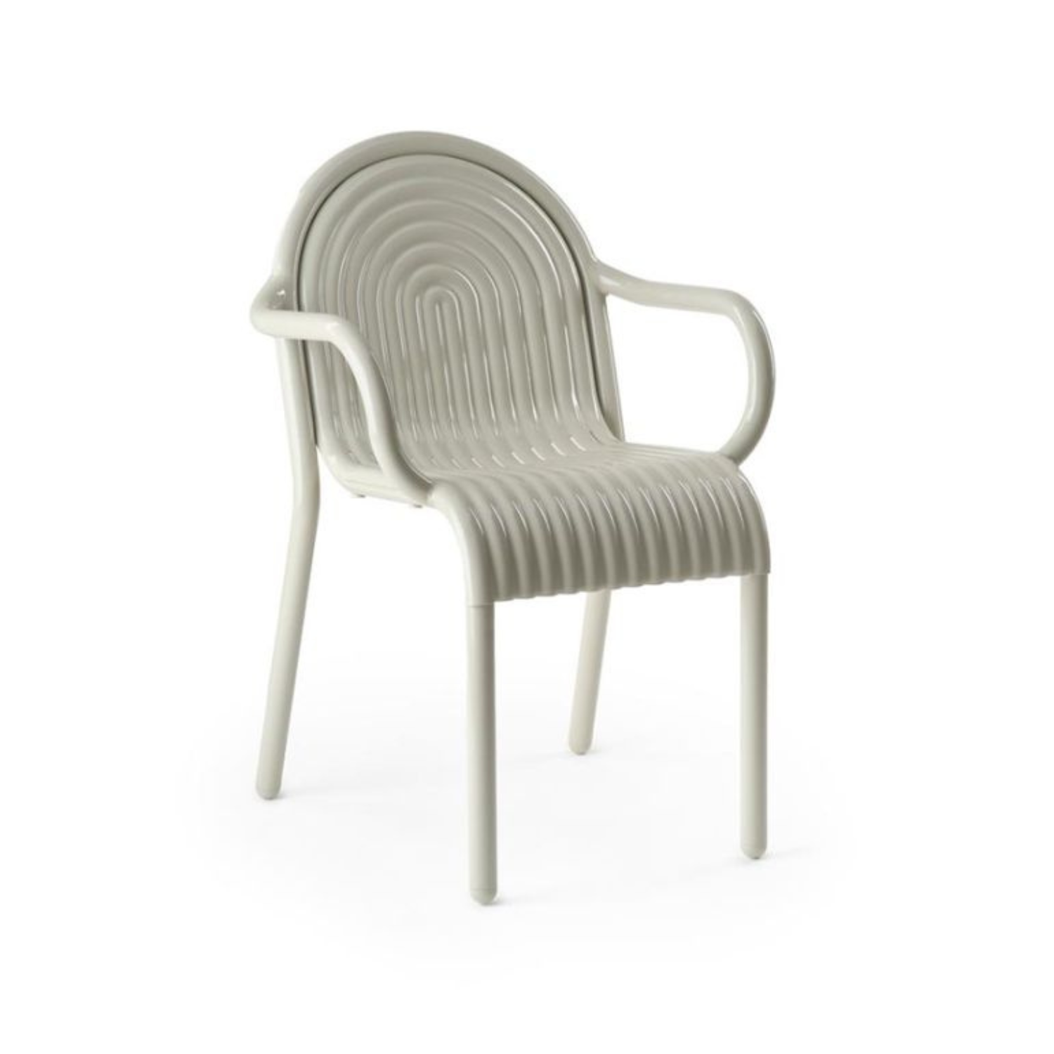 Chair with armrests outer groove broken white