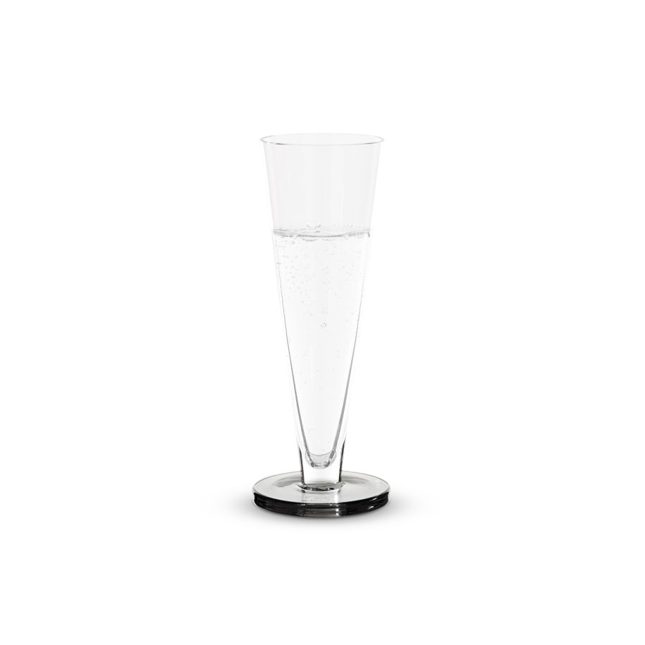 A set of Puck Flute glass champagne glasses