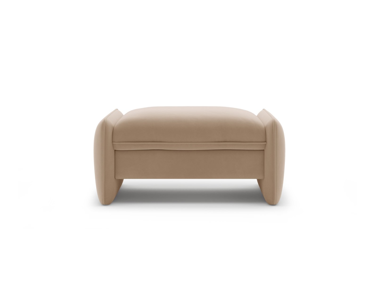 Samt Pouf GEORGIA mandelbeige