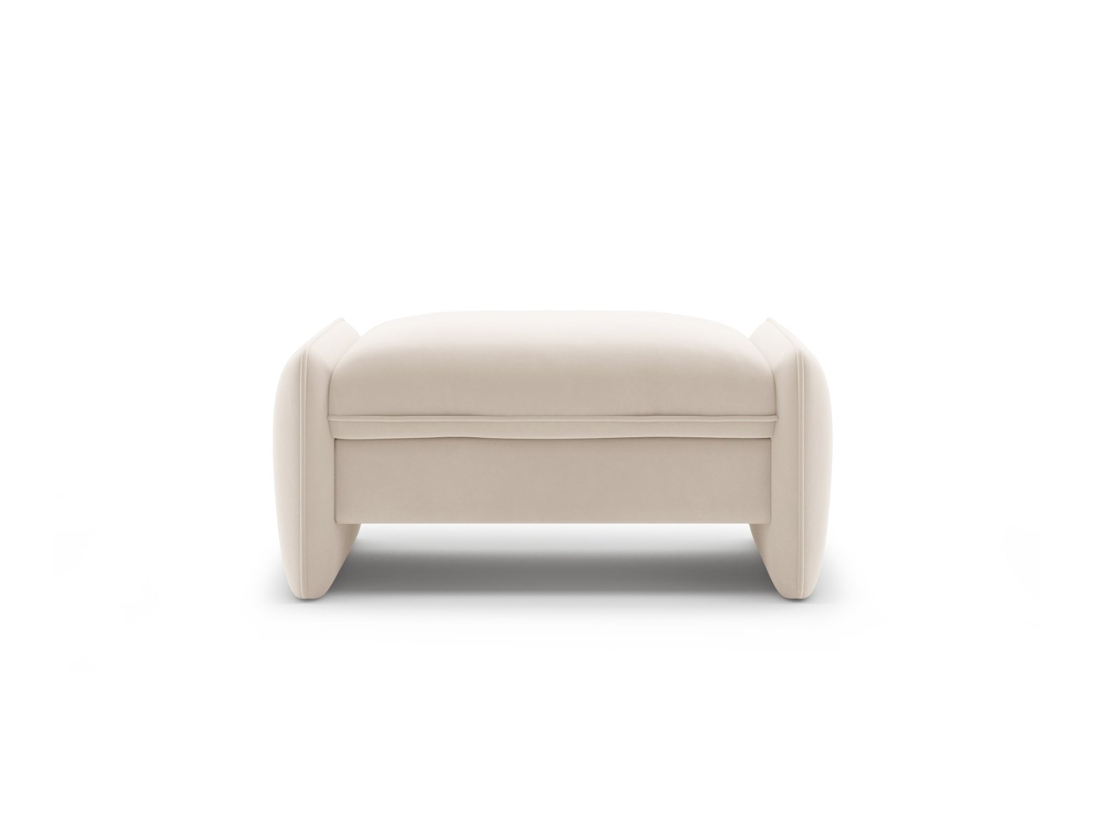 Velvet Pouf GEORGIA Ivory