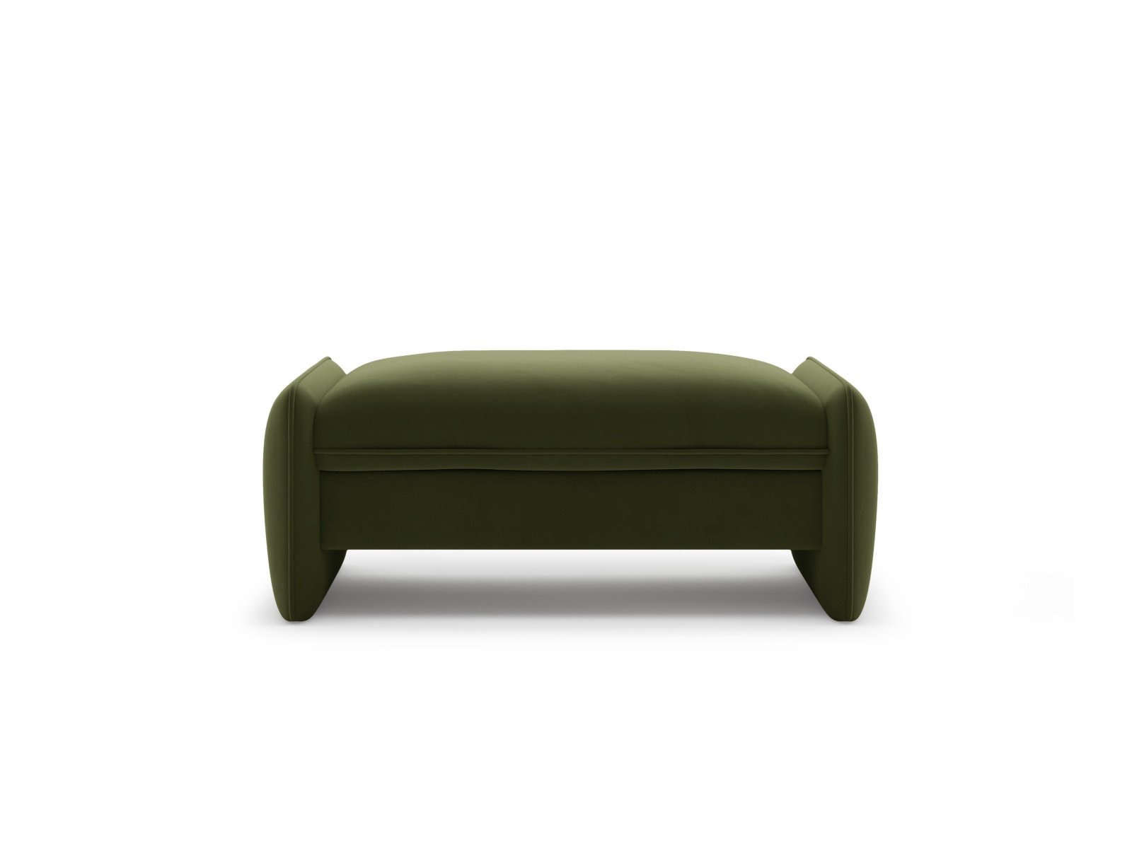 Green Rectangular Velvet Pouf GEORGIA