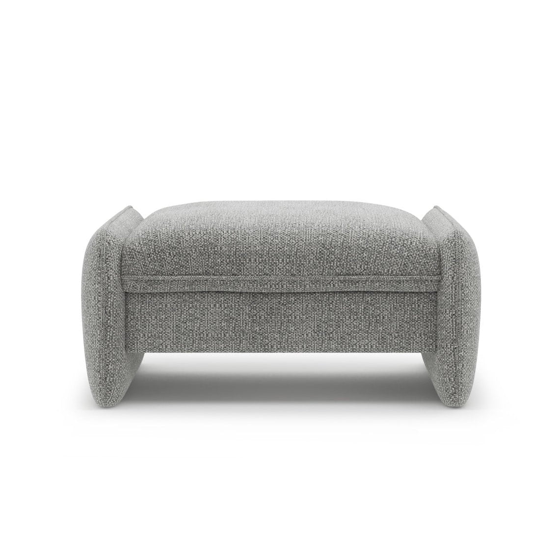 GEORGIA gray chenille pouf