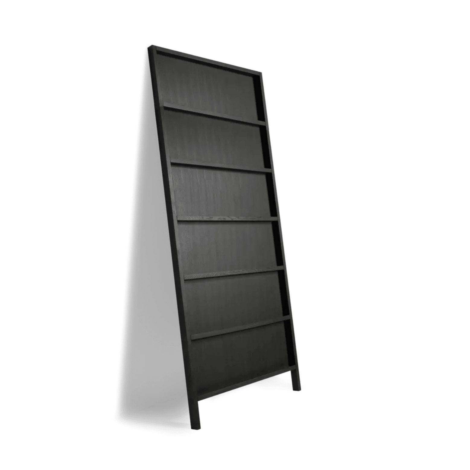 Bookcase OBLIQUE solid black oak Moooi 286 cm Eye on Design