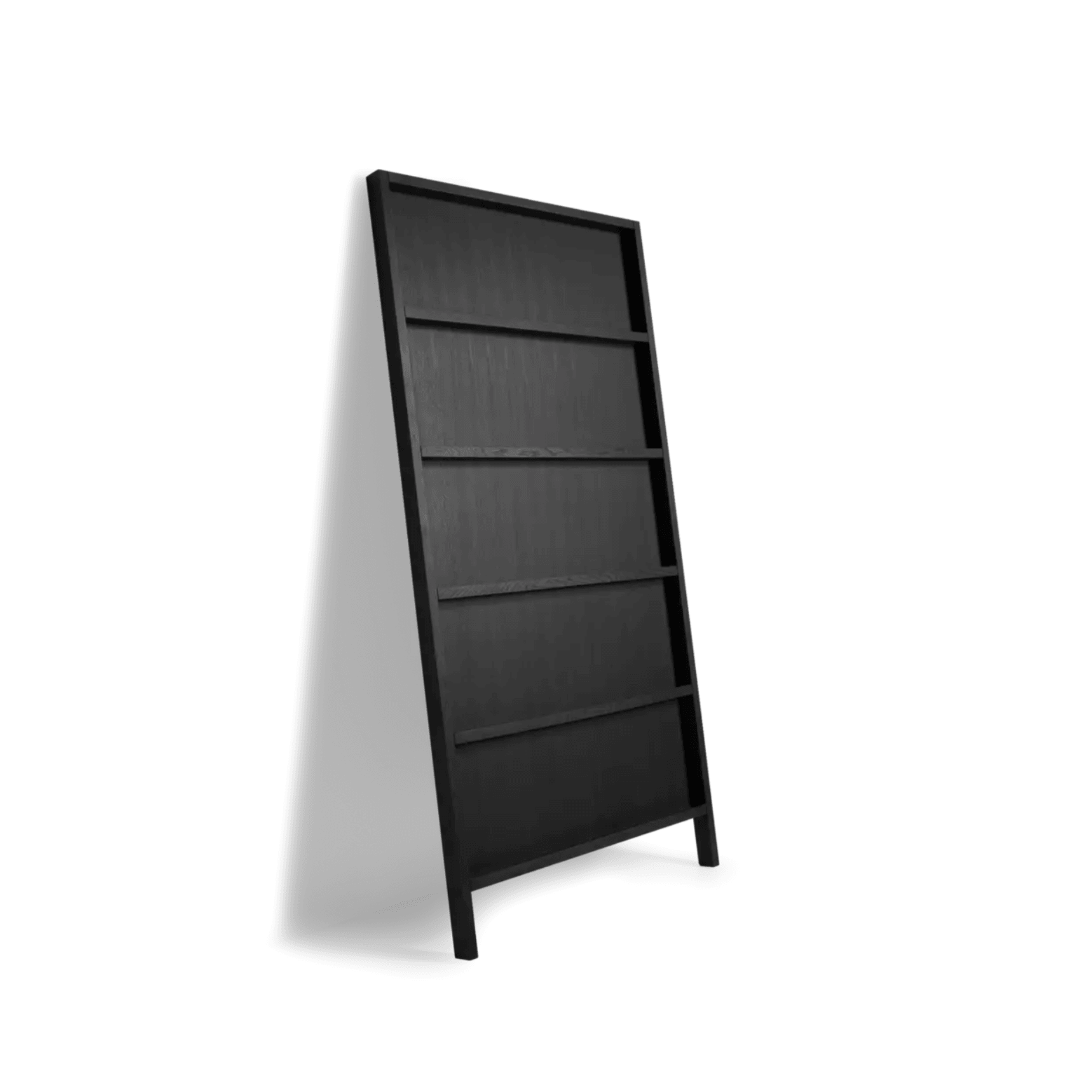 Bookcase OBLIQUE solid oak black Moooi 210 cm Eye on Design