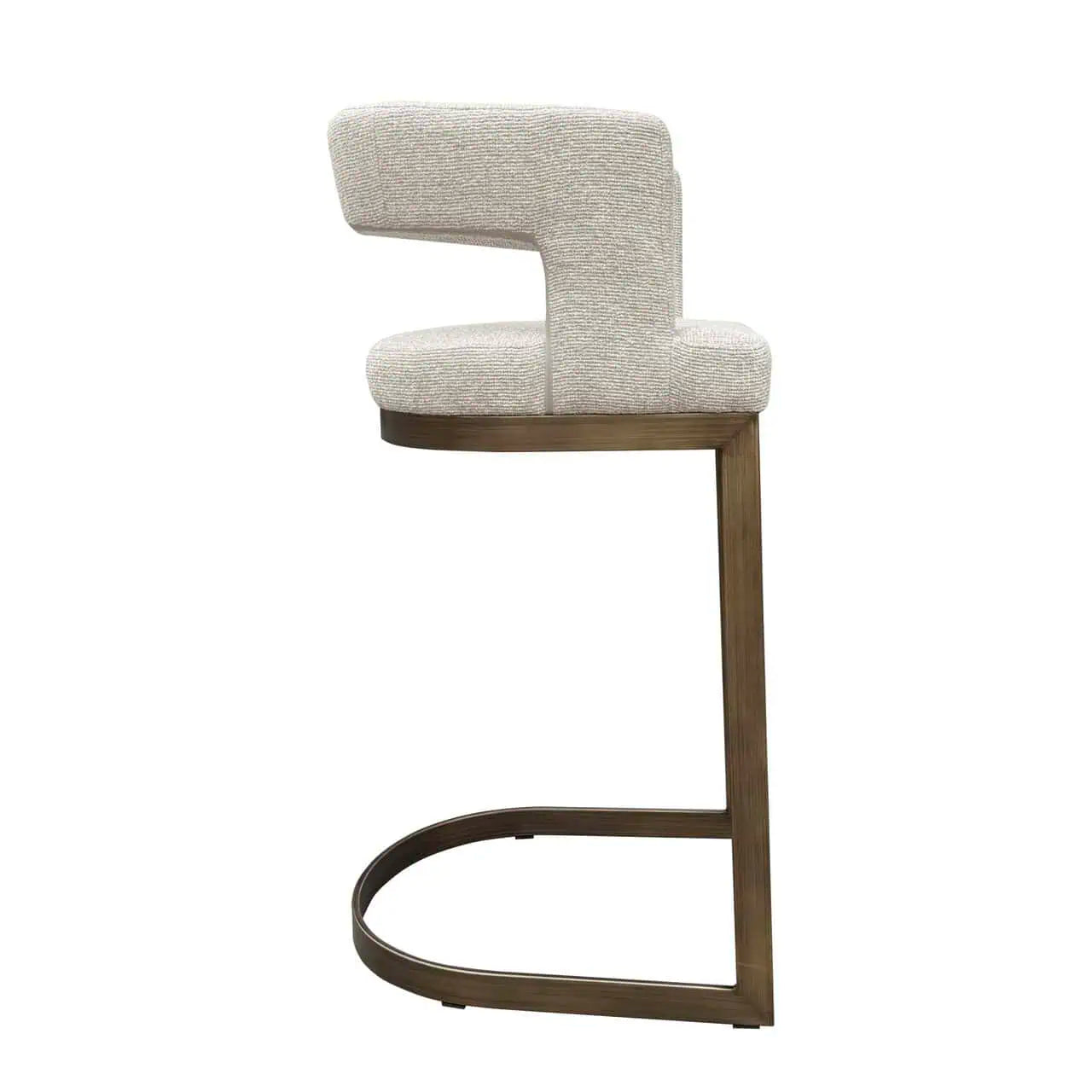 Ellis beige bar chair with ancient gold